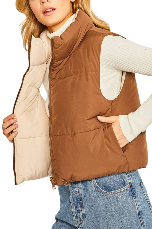 Cropped Reversible Vest