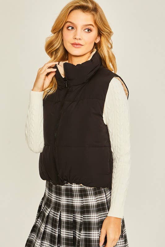 Cropped Reversible Vest