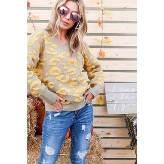 Textured Leopard Sweater