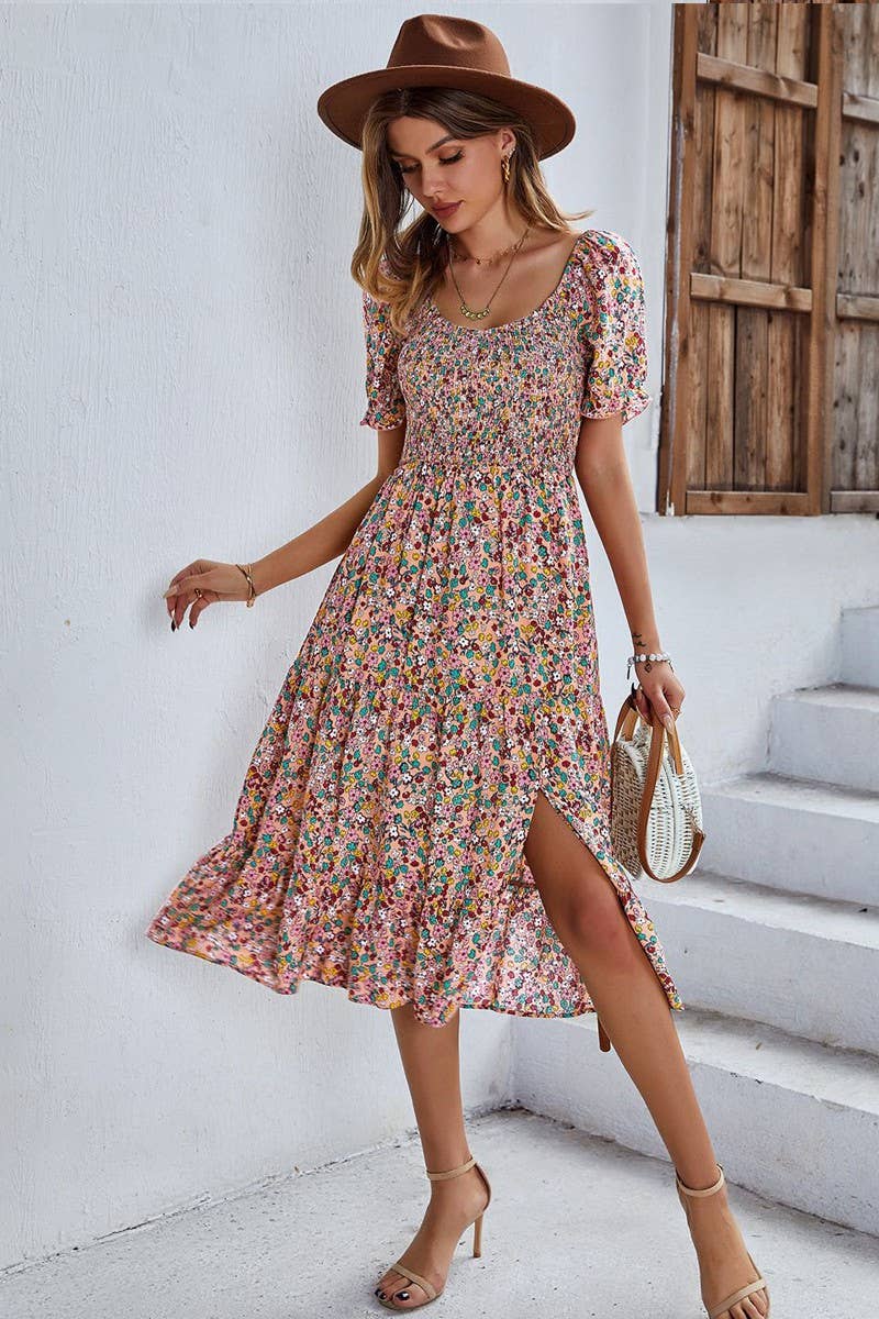 Floral Dress with Slit