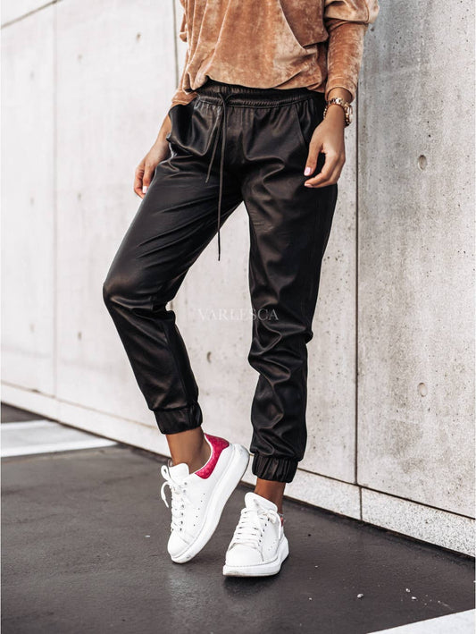 Leather Joggers – Bina's Boutique