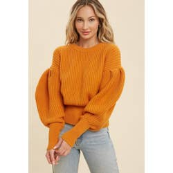 Pumpkin Puff Sleeve Sweater